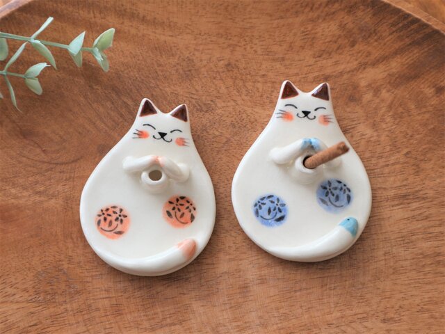 陶器で作った 猫のお香立て① | iichi ハンドメイド・アンティーク