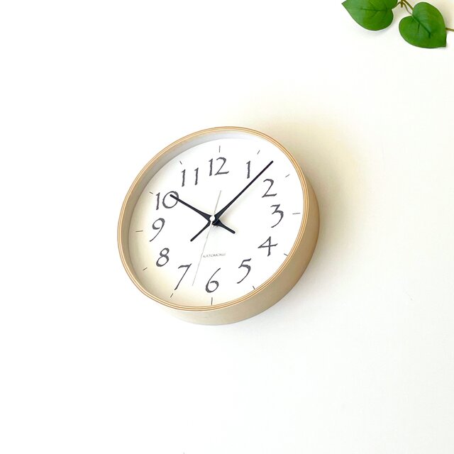 KATOMOKU plywood clock 20 ブラック km-119BK 掛け時計 木製 曲げわっぱ