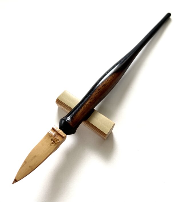 琴一ペン桐箱セット 竹ペン ペン軸黒柿（ペロングサイズ）BAMBOO PEN