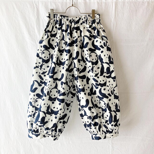 パンダのバルーンパンツ：80cm丈（ネイビー）