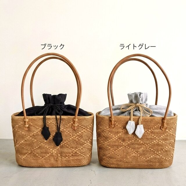 シンプルモチーフで大人の抜け感かごバッグ♪ バリ島 アタバッグ