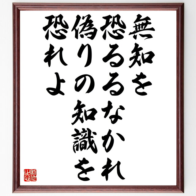 書道色紙 パスカルの名言 無知を恐るるなかれ 偽りの知識を恐れよ 額付き 受注後直筆 Z1595 Iichi ハンドメイド クラフト作品 手仕事 品の通販