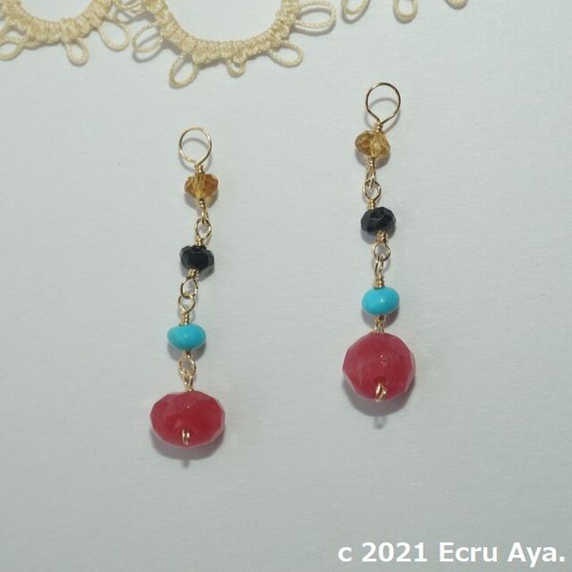 *夏の予感*夏色天然石のピアスチャーム