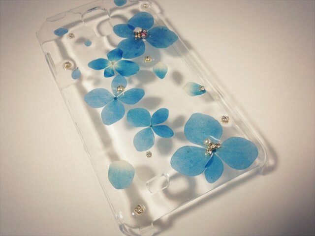 K様オーダー♪瑞々しい紫陽花のGALAXYケース♪の画像1枚目