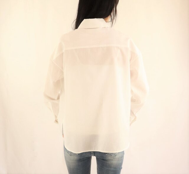ワイズ　ブラウス　比翼仕立て　オフホワイト　ホワイト　M・L相当 ワイズ ブラウス 比翼仕立て オフホワイト ホワイト M・L相当