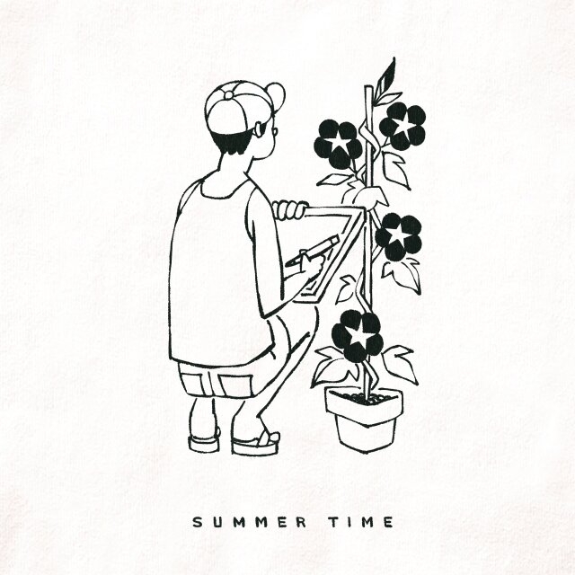 半袖 Tシャツ 『アサガオ観察・男子』 メンズ レディース