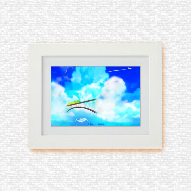 雲と話したくて 夏 空 イルカ ほっこり癒しのイラストポストカード2枚組no 1395 Iichi ハンドメイド クラフト作品 手仕事品の通販