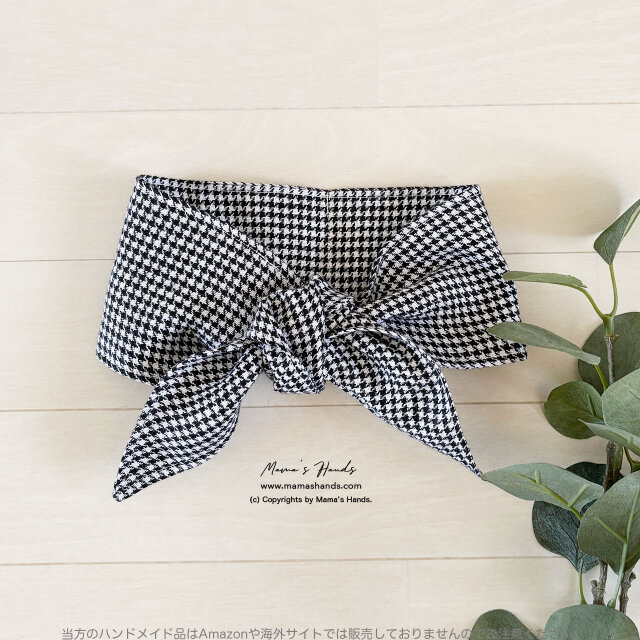 ⭐️4点売れました⭐️ リネン ナチュラル 千鳥格子 小 モノトーン 夏 保冷剤 冬 カイロ ネッククーラー スカーフ