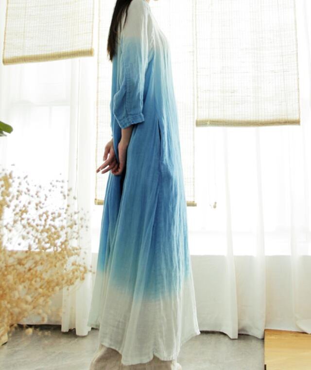 受注製作 夏涼しい100亜麻 ロングワンピース 手染め3色 Iichi ハンドメイド クラフト作品 手仕事品の通販 受注製作 夏涼しい100亜麻 ロングワンピース 手染め3色 Iichi ハンドメイド クラフト作品 手仕事品の通販