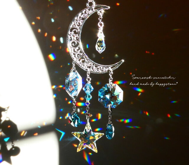 全てスワロフスキー*小さな星のミニシャンデリアサンキャッチャー