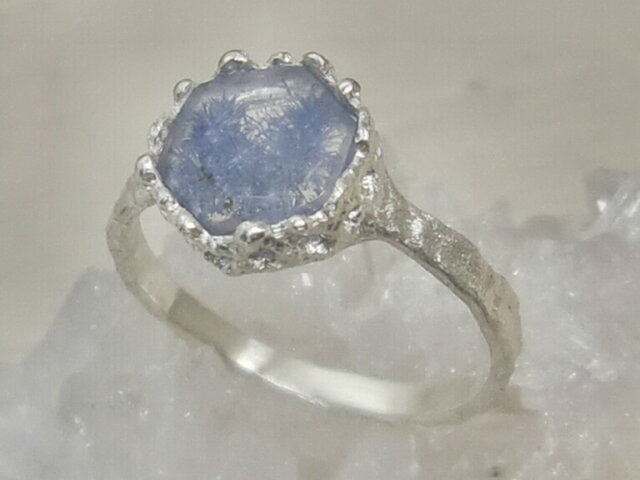 デュモルチェライトinクォーツ＊925 lace ring-