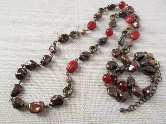 Necklace ケシパール アゲート(N1247)の画像1枚目