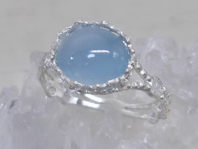 アクアマリンキャッツ*925 lace ring の画像1枚目