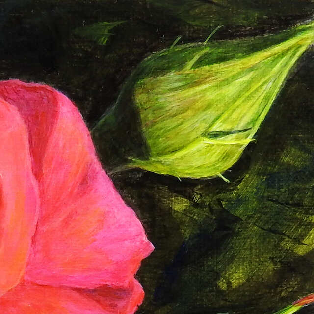 アクリル画「薔薇」redrose 原画 送料無料 iichi 日々の暮らしを心地よくするハンドメイドやアンティークのマーケットプレイス