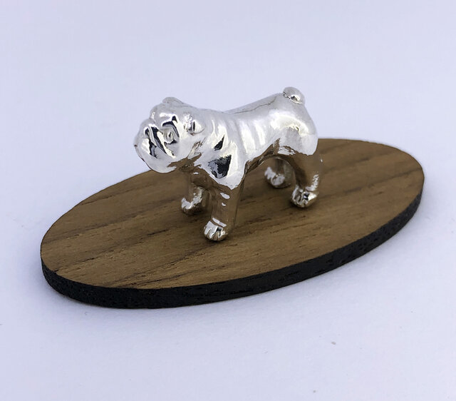 ブルドッグ】シルバー1000 犬の小さい置物 フレンチ Bulldog