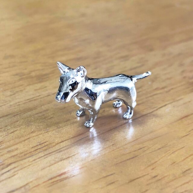 純銀【ブルテリア】わんちゃん小さい置物 シルバー製 BullTerrier