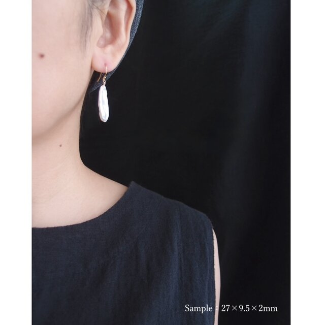 K14gf】 Feather Pearl／フェザーパール フックピアス | iichi 日々の
