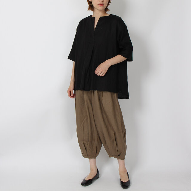 14番手リネンプルオーバー(ブラック)