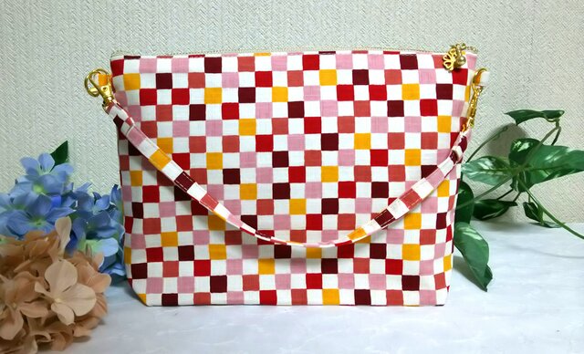 セール価格☆継接ぎ市松模様❤️千鳥柄ウールトートバッグ