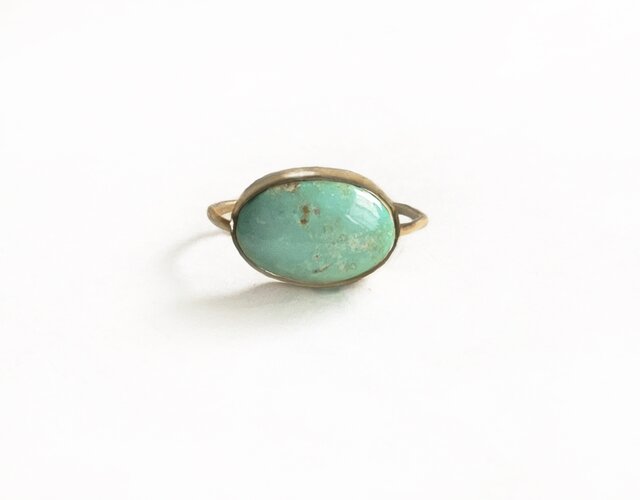 一点もの k18 Persian Turquoise Egg リング No.4/ 受注制作の画像1枚目