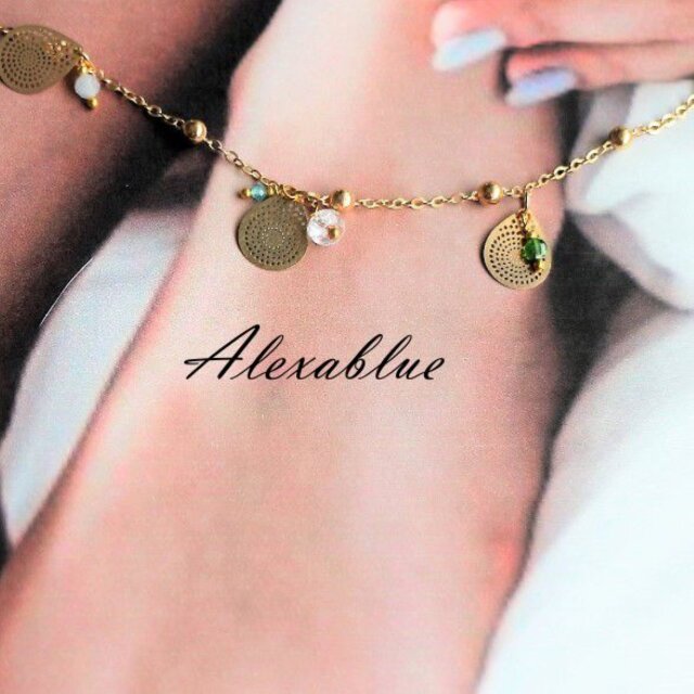 エスニック天然石mixアンクレット