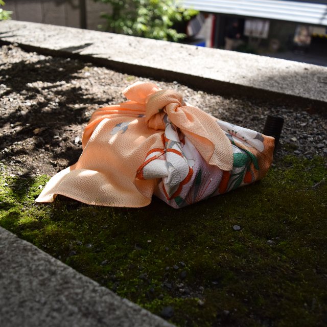 風呂敷 ちりめん風呂敷 みやこ桜 レーヨン100％ 68cm×68cm オレンジ