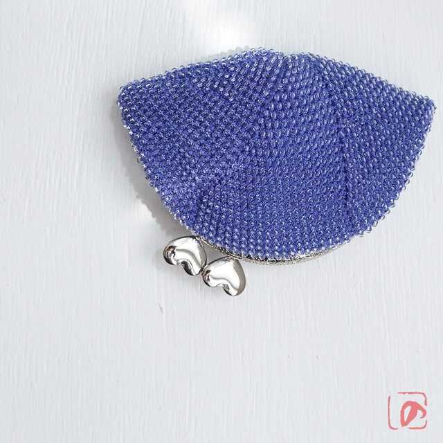 ばあば作♡シードビーズのがま口（lavender・1505）