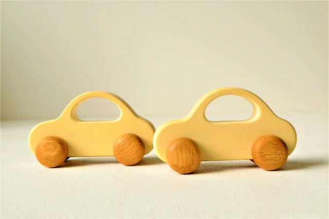 木の車 Bタイプ(クリーム)の画像1枚目