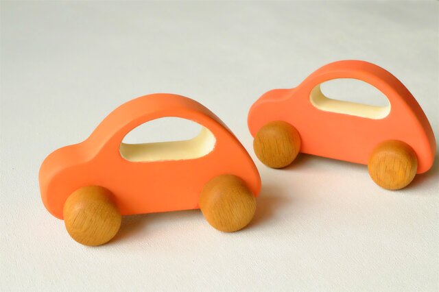 木の車 Cタイプ(サーモンピンク)の画像1枚目
