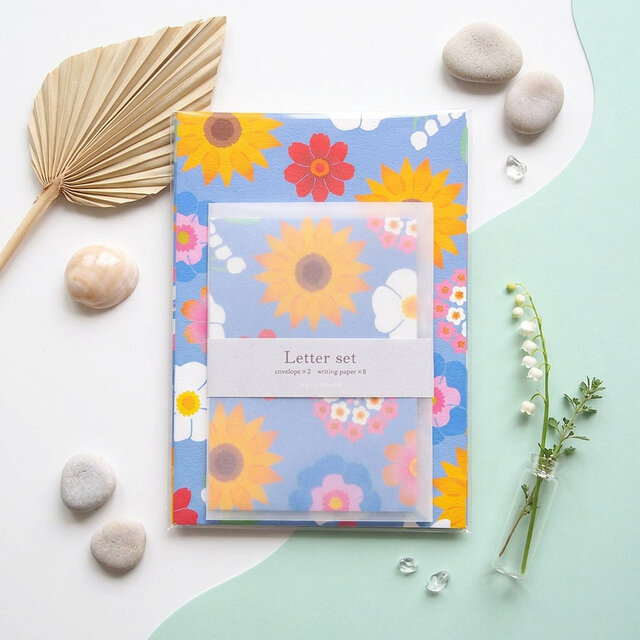 夏の花のレターセット | iichi 日々の暮らしを心地よくする