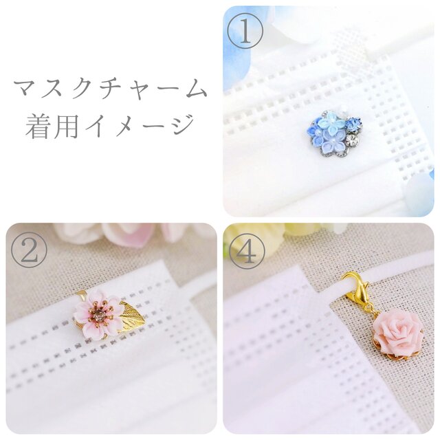 全3色⟫ 雪の結晶のマスクチャーム （ つまみ細工＊受注制作