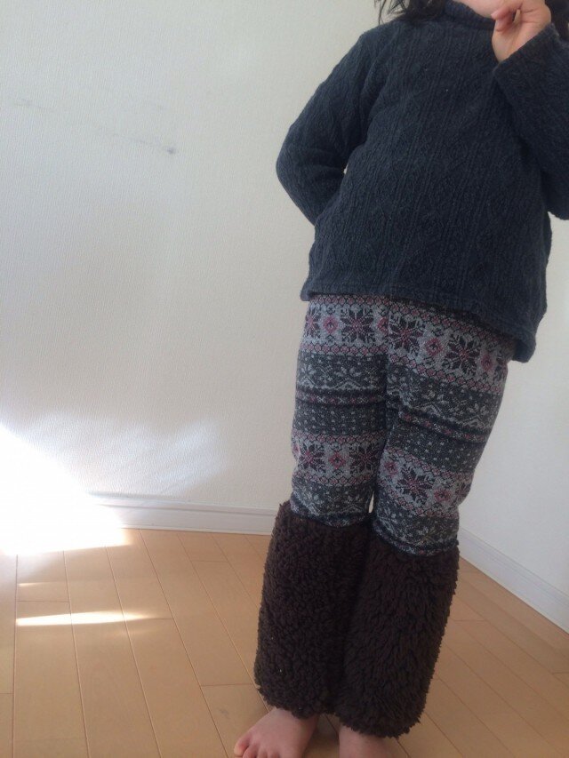 ジャズネップスノー柄もこもこパンツ(チャコールグレー)の画像1枚目