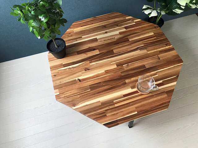 アカシア無垢集成材折りたたみローテーブル【900ｍｍ×450ｍｍ】 900mm×450mm】アカシア無垢集成材 折りたたみローテーブル