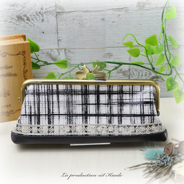 レザー：うさがま　メガネorペンケース