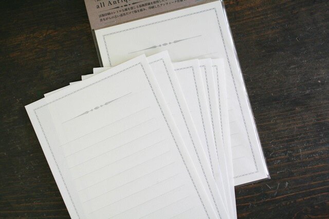 装飾罫線Mini Stationery Paper all Antique-52- シルバー | iichi