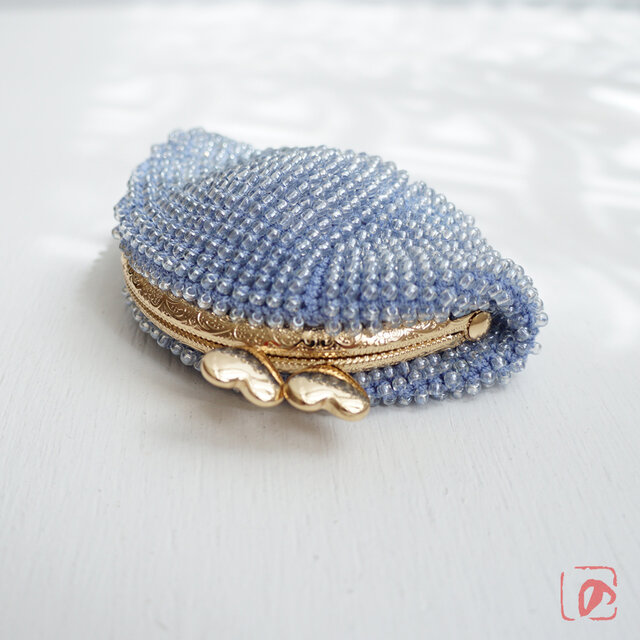 ばあば作♡♡総ガラスビーズのがま口（amour・1503）