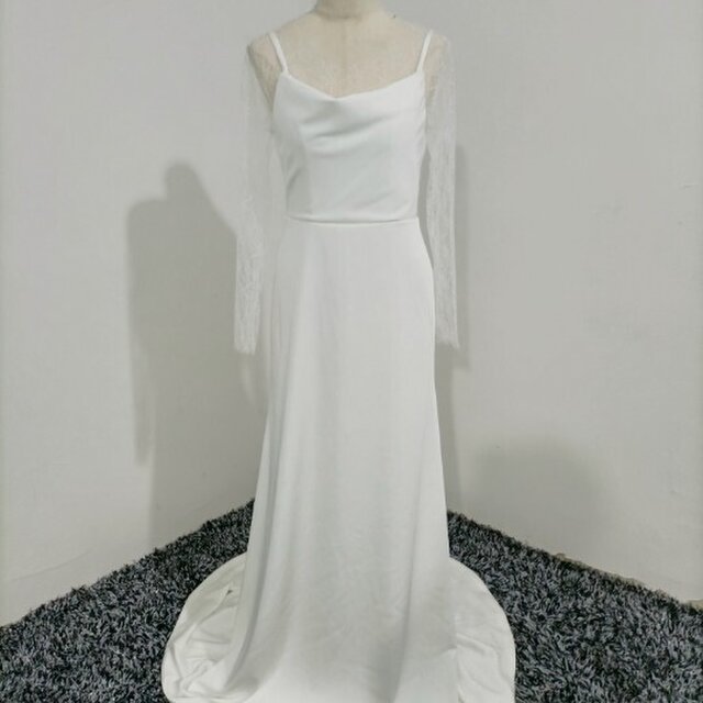 ウェディングドレス高品質！ ウエディングドレス ホワイト ショートトレーン ボレロ付き
