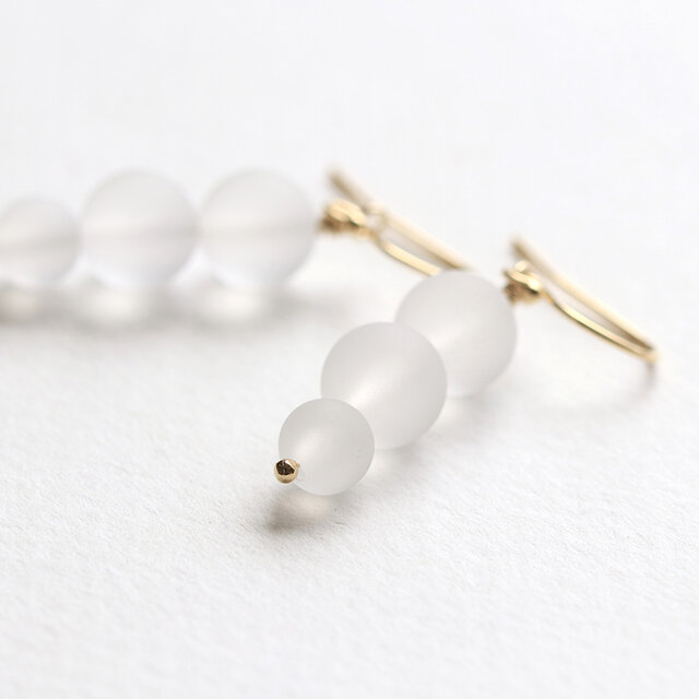 14Kgf フロストクォーツ ピアス/イヤリング --Snow Ice-- | iichi 日々