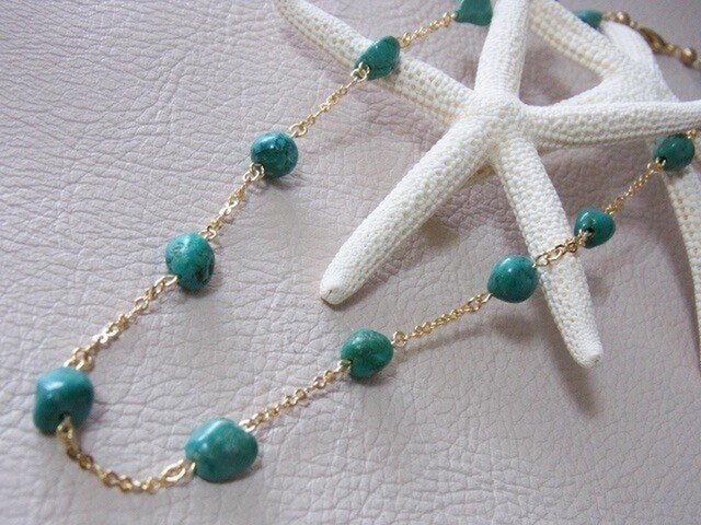 Green Turquoise☆Necklaceの画像1枚目