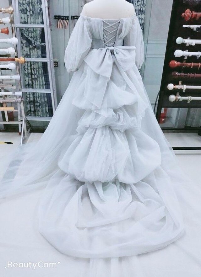フォーマル/ドレス新品♡6層♪ブライダルチュールスカート♡マキシスカート♡シルバーグレー♪