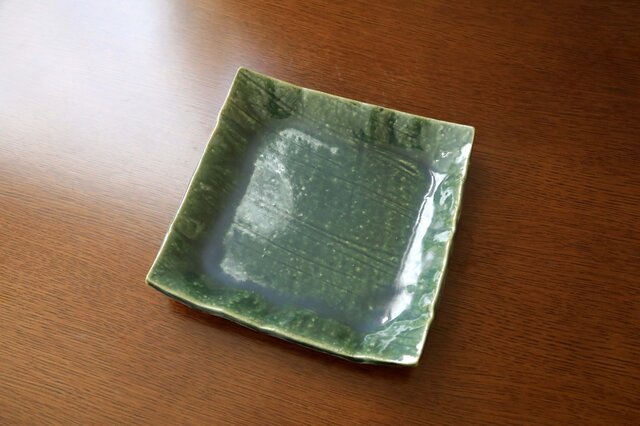 [SALE]織部釉の四角平皿