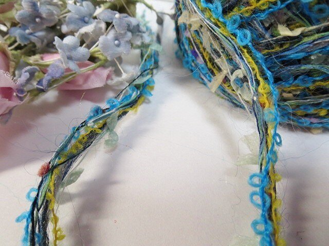 青ループ花hana花 手染リボン Avrilぼんぼんb Iichi ハンドメイド クラフト作品 手仕事品の通販