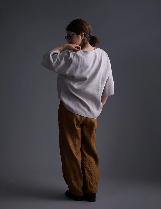 wafu】Oversized Linen T-shirt リネンビッグT チュニック/灰桜(はいざ ...