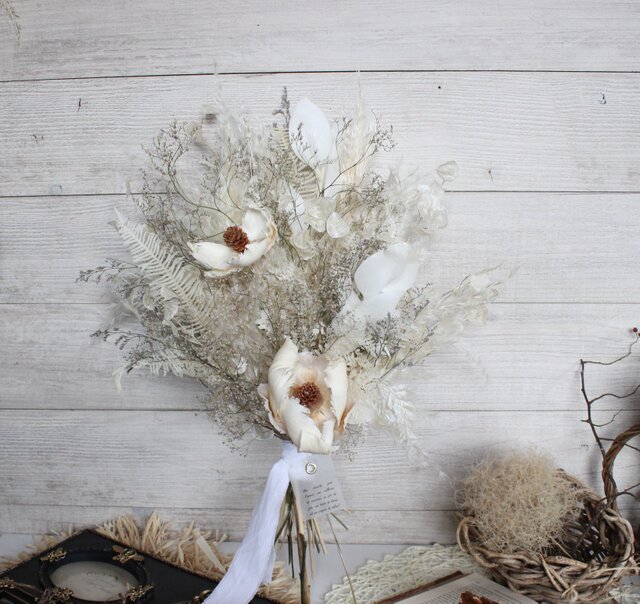 Lunaria］ルナリアのブーケ スワッグ パンパスグラス ドライ