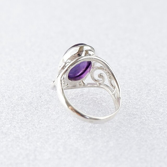 アメジストデザインリング 13号 指輪 チェーンデザインリング 指輪 アメジスト K18 13号 : Le