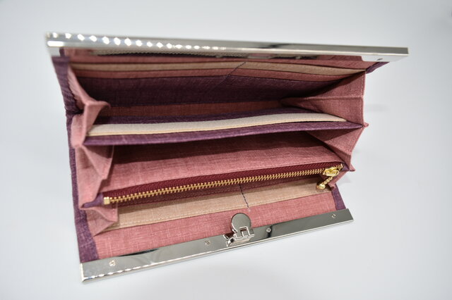 ラベンダー編み込み長財布 楽天市場】本革 がま口 長財布 ギャルソン シュリンク 日本製 大容量