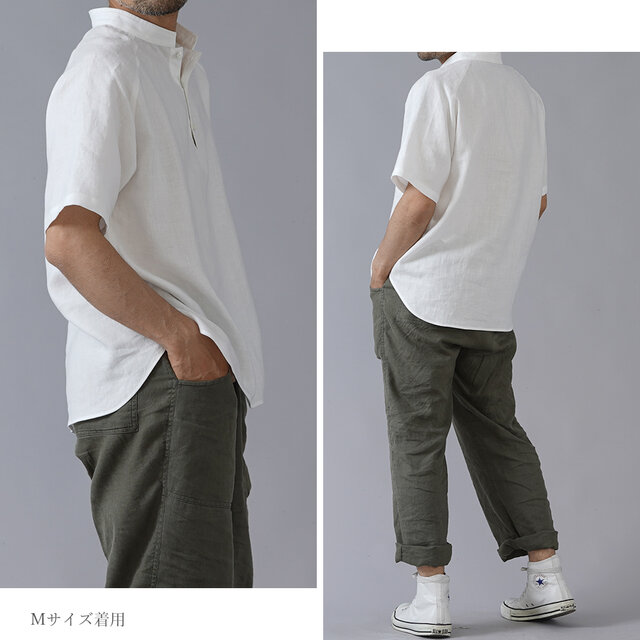 Lサイズ】【wafu】自分用に3枚いきます。リネンスタンドカラー