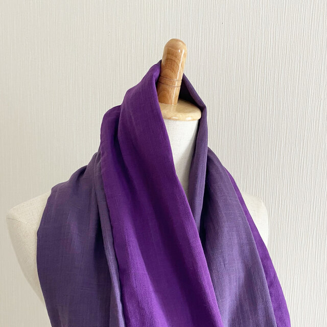 日本製 ふわふわ上質ダブルガーゼのスヌード 紫ミックスカラー iichi ハンドメイド・クラフト作品・手仕事品の通販