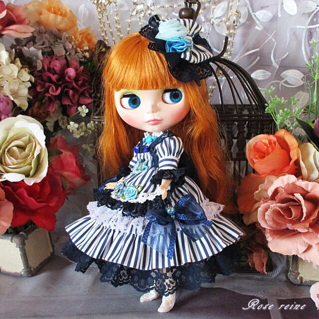 ネオブライスアウトフィット　クラシカルストライプワンピ、ヘッドドレスセット19 ネオブライスアウトフィット クラシカルストライプワンピ、ヘッド