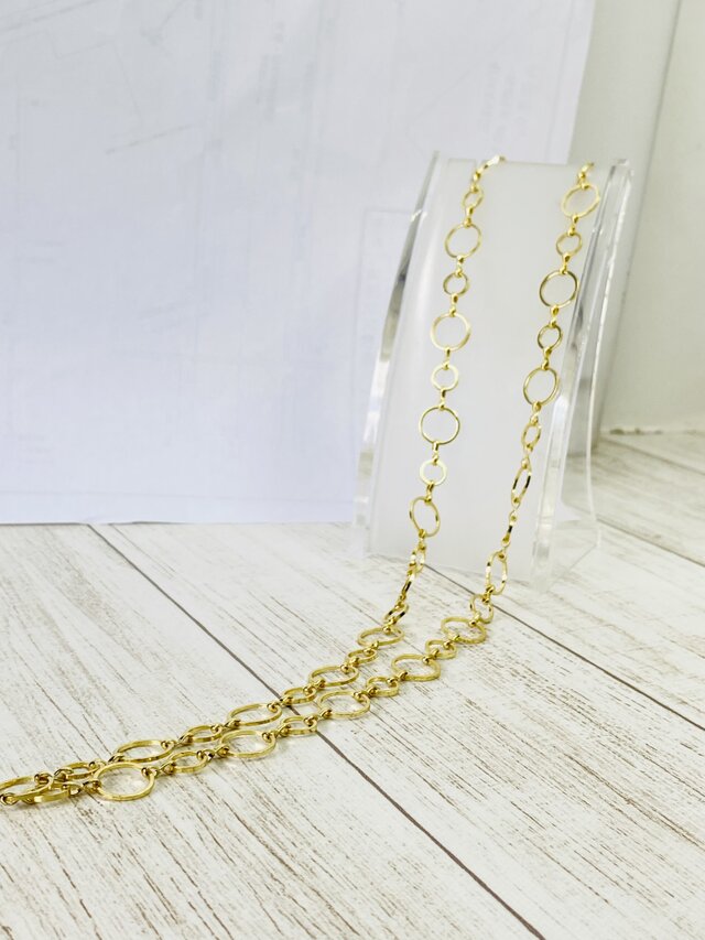 ★【ネックレス】ゴールド・デザインサークル・フープモデルM